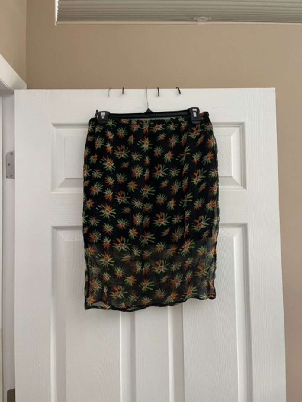J Crew Gwen Knee Length Layered Slip Skirt in Crinkled Chiffon Size S